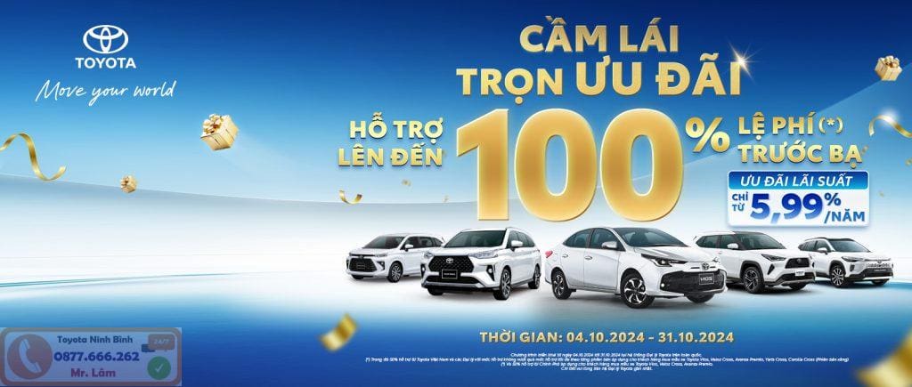 TOYOTA VIỆT NAM TRIỂN KHAI CHƯƠNG TRÌNH KHUYẾN MẠI CHO MẪU XE VIOS, VELOZ CROSS, AVANZA PREMIO, YARIS CROSS VÀ COROLLA CROSS TRONG THÁNG 10/2024 khuyen mai toyota tháng 10 năm 2024