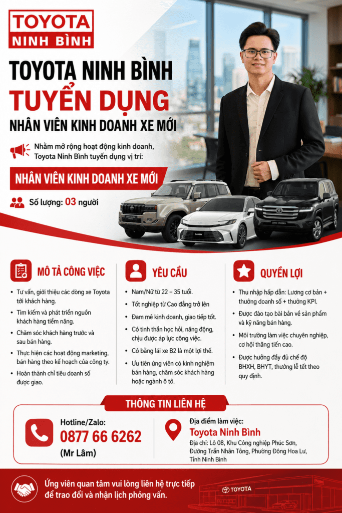 toyota ninh bình tuyển dụng